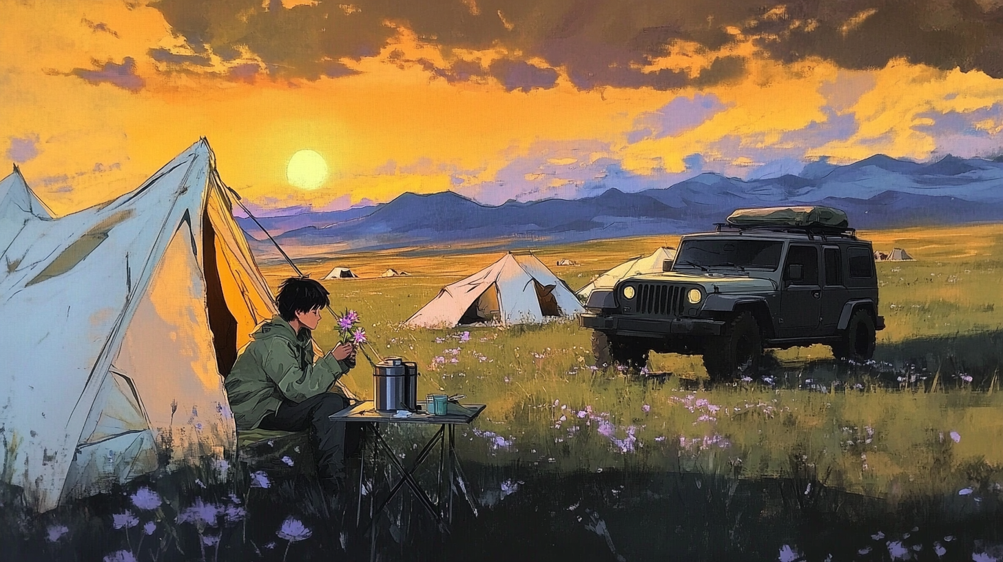zhoya.yao_Tender_oil_painting_simple_expedition_tent_at_dusk__f906b3e8-b550-4487-ab16-d01bbbf4bd48_0.png