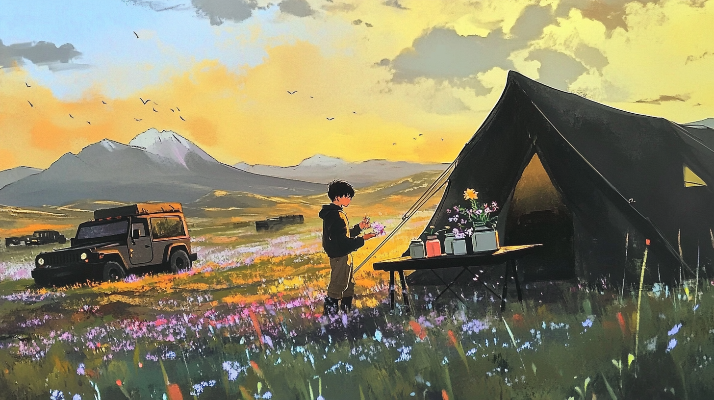 zhoya.yao_Tender_oil_painting_simple_expedition_tent_at_dusk__d4a080fb-6cb6-42e6-ba60-595e891f6c9d_1.png